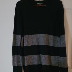Banana Republic Navy and Gray Crewneck Sweater